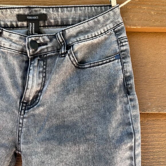 Forever 21 Stone Washed Gray High-Rise Skinny Jegging Jeans With Button & Zip Cl - Picture 6 of 14